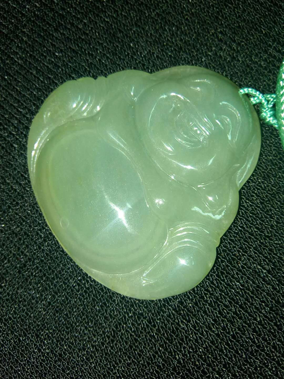 珍品收藏(系统自动拍卖) 天然A货翡翠，笑弥勒挂件。