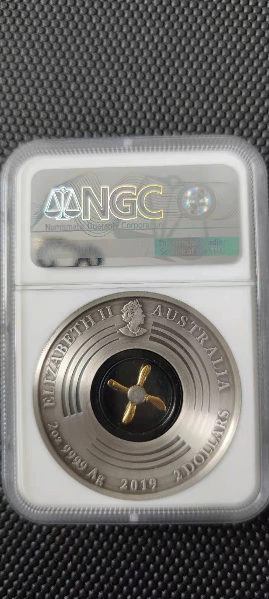 【随心拍&Getcoins】钱币直播第一期 澳大利亚2019英国澳洲首飞百年2盎司螺旋桨银币  NGC70