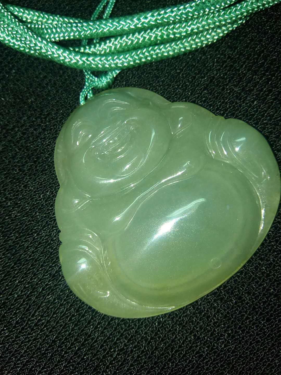 珍品收藏(系统自动拍卖) 天然A货翡翠，笑弥勒挂件。