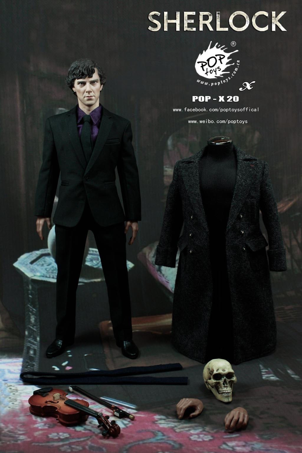 零元拍：POPTOYS 1/6 型系列 X20 神探夏洛克 整盒人偶，全新未拆。