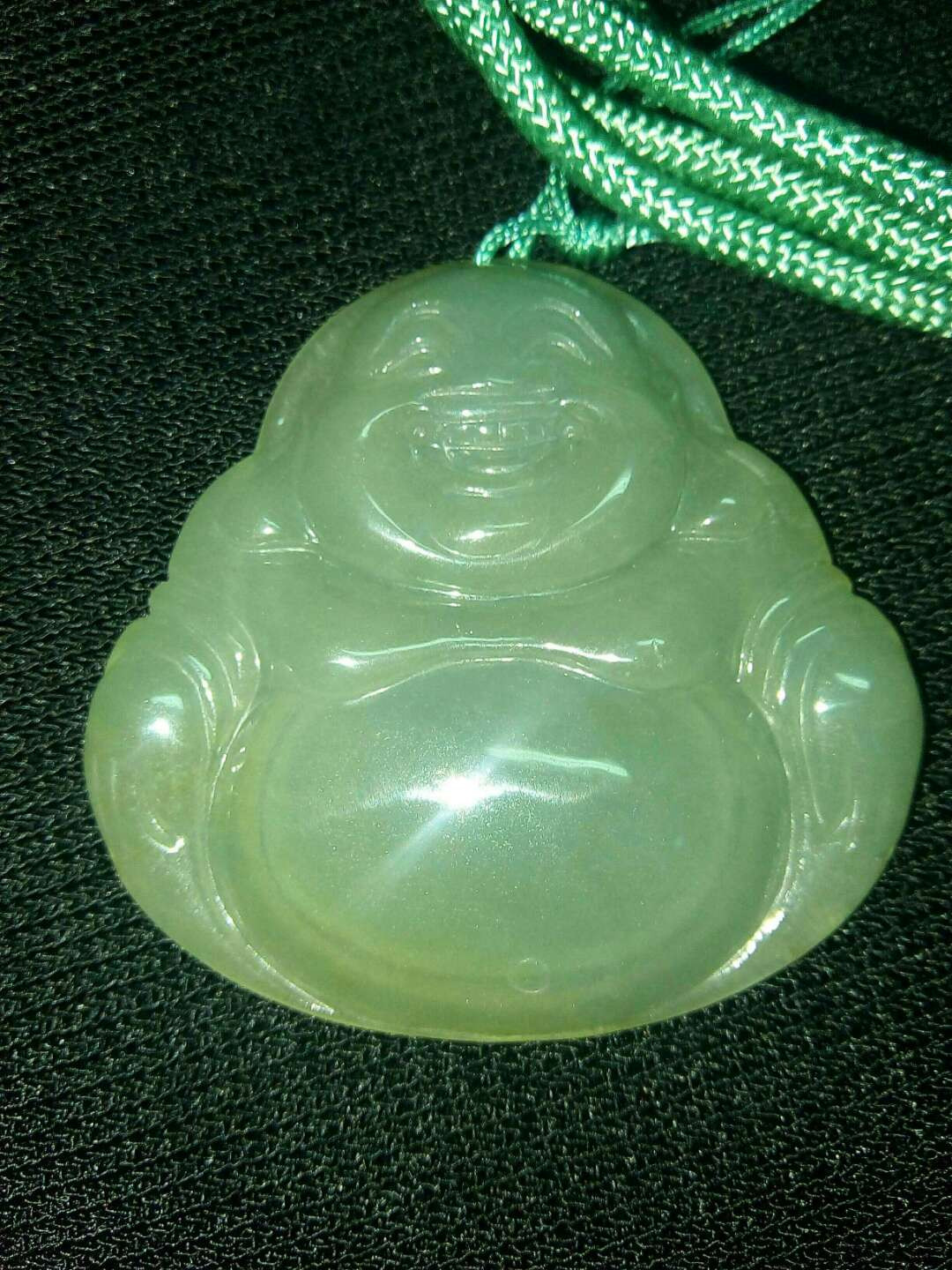 珍品收藏(系统自动拍卖) 天然A货翡翠，笑弥勒挂件。