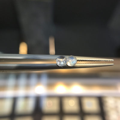 80年斯里兰卡宝石公司HH GEMS 【纯天然彩色宝石 多种珍贵宝石合集】 - Moonstone 刻面月光石 两颗 可做耳钉 斯里兰卡 纯天然 0.37ct