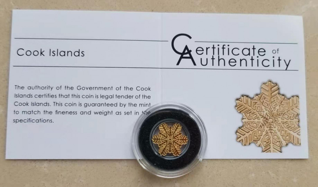 【随心拍&Getcoins】钱币拍卖第八十四期～ 库克圣诞雪花异形仿真小金币