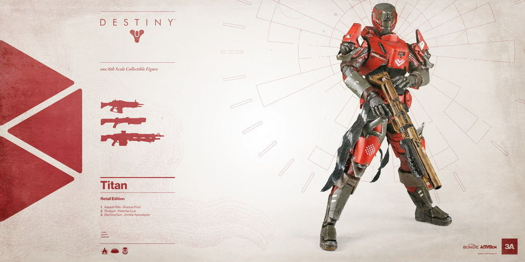 零元拍：3A Toys   1/6 DESTINY TITAN BAMBALANDSTORE 游戏：命运（红） 线上版
