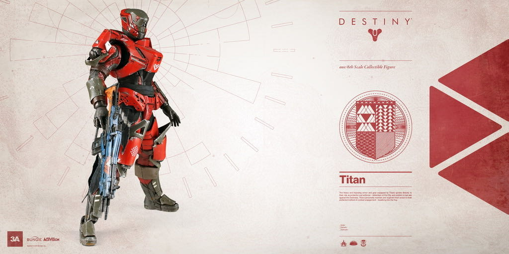 零元拍：3A Toys   1/6 DESTINY TITAN BAMBALANDSTORE 游戏：命运（红） 线上版