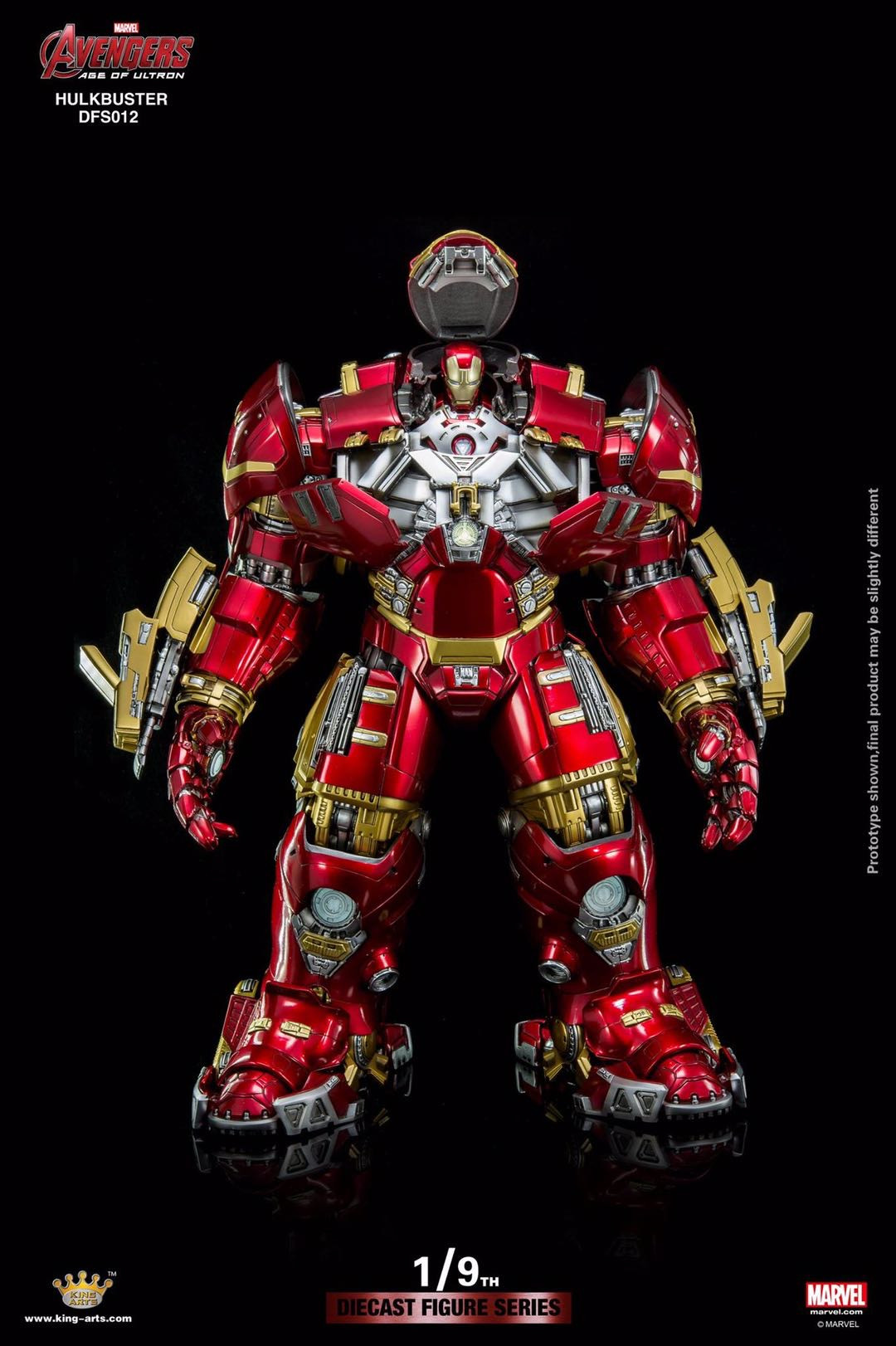 零元拍：KingArts DFS012 1/9合金可动反浩克MK44，産品尺寸：高41CM全新未拆