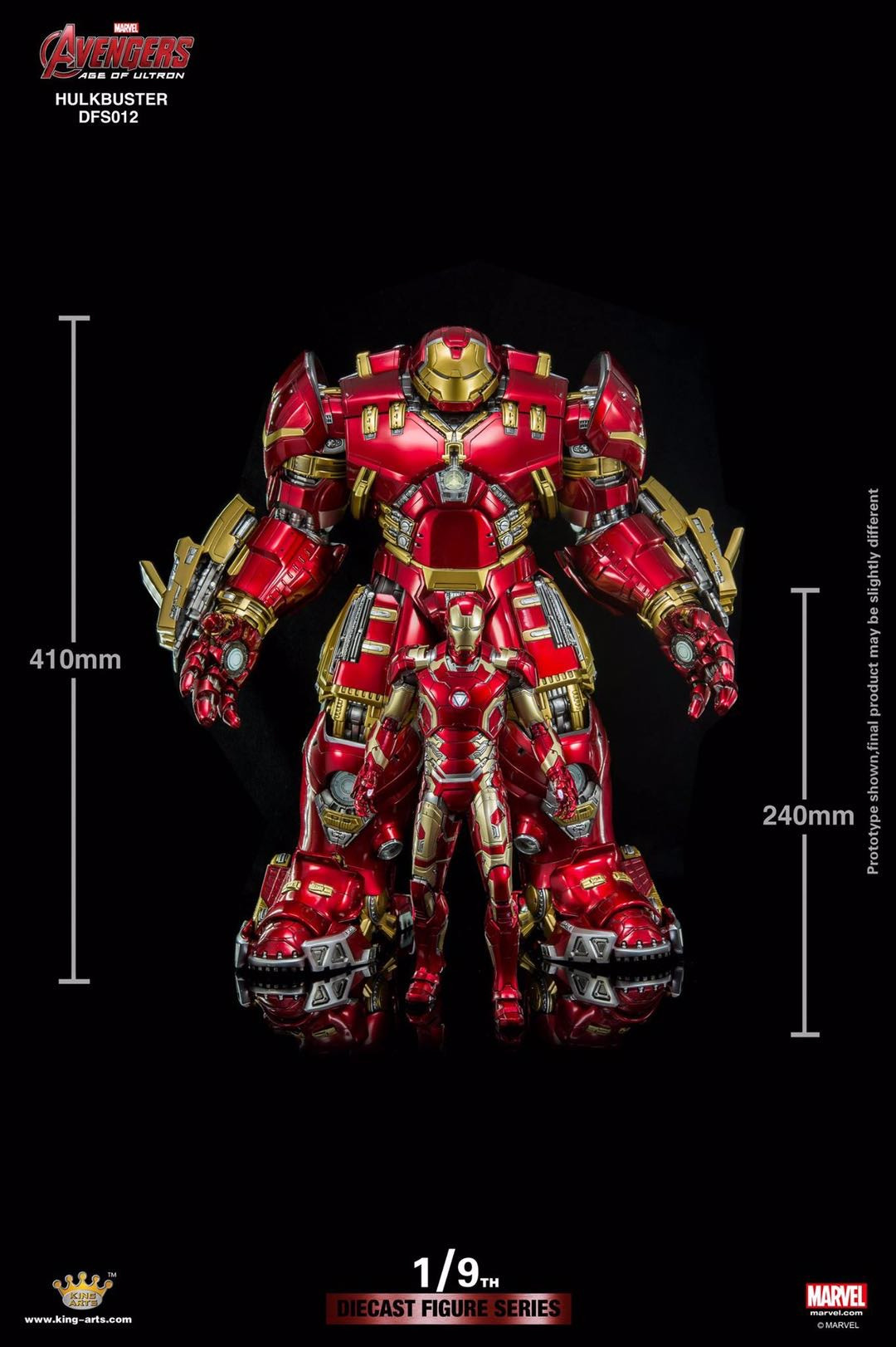 零元拍：KingArts DFS012 1/9合金可动反浩克MK44，産品尺寸：高41CM全新未拆