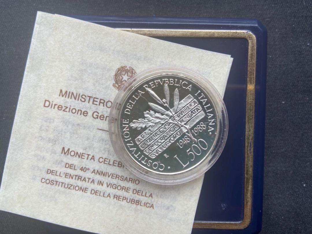 【币观天下】第141期钱币拍卖  1988年意大利500里拉银币～