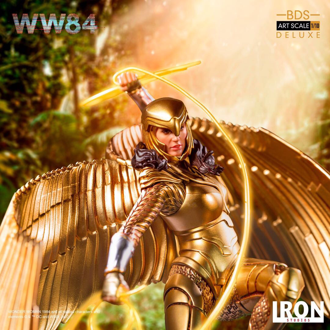 零元拍：Iron Studios 《神奇女侠1984》 1/10 DCCW8427420-10 飞鹰黄金战甲神奇女侠 雕像