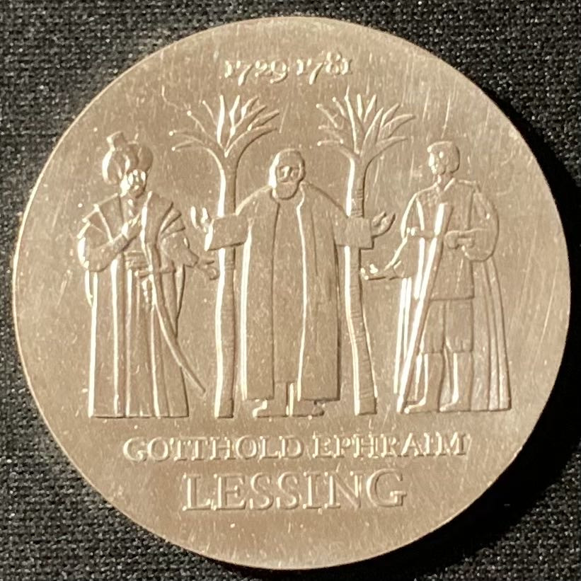 紫瑗钱币—微拍第136期  东德 民主的国 1979年 诗人歌德·莱辛诞辰250周年 20马克 20.9克 0.5银