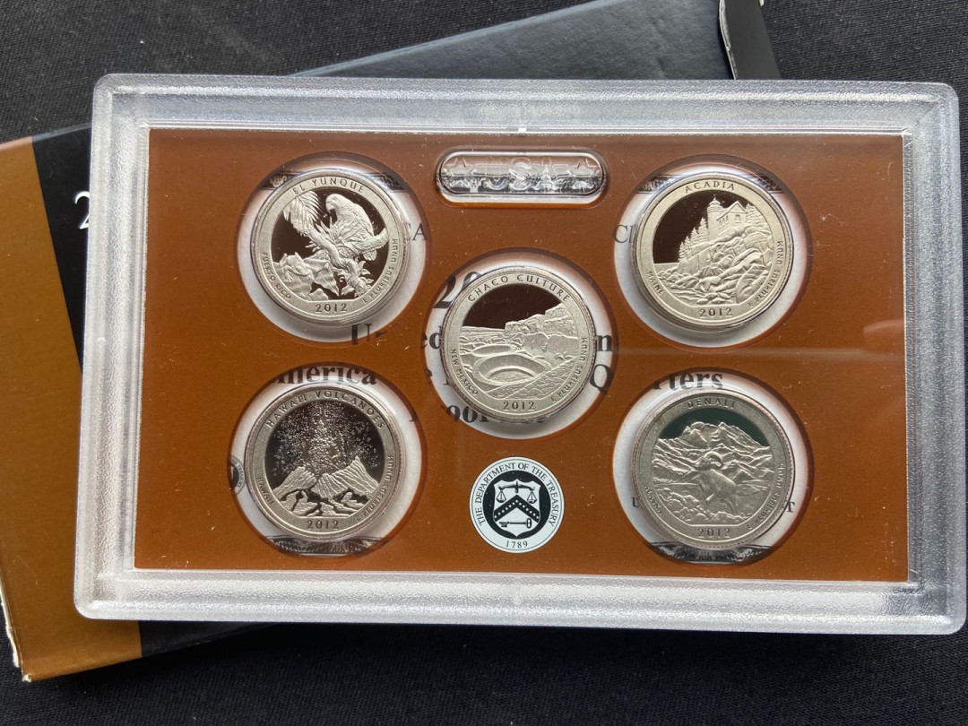 【币观天下】第142期钱币拍卖 【美国】2012年国家公园银币5枚套装