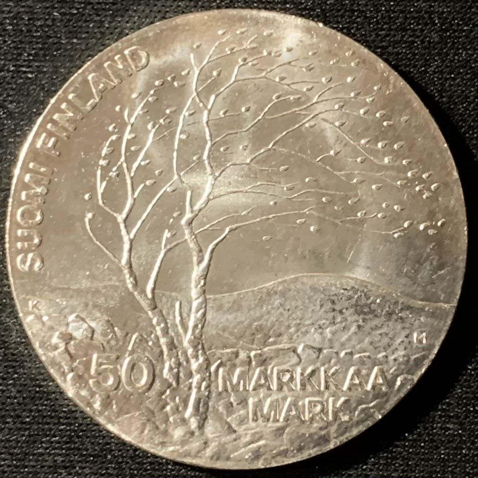 紫瑗钱币—微拍第135期  芬兰 1983年 世界田径锦标赛 50马克 22克 0.5银 UNC