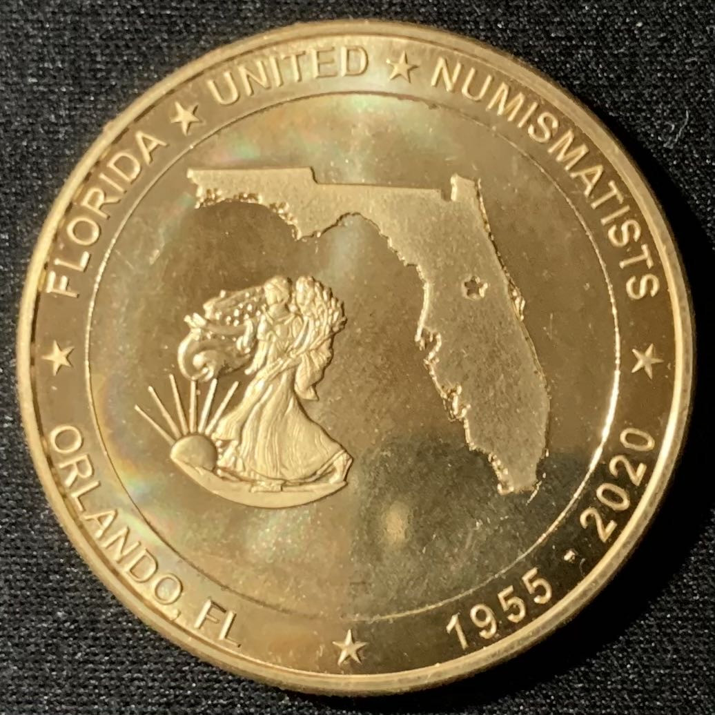 紫瑗钱币—微拍第135期  美国 2020年 第65届 FUN SHOW 奥兰多 纪念章 疫情关系 比较少