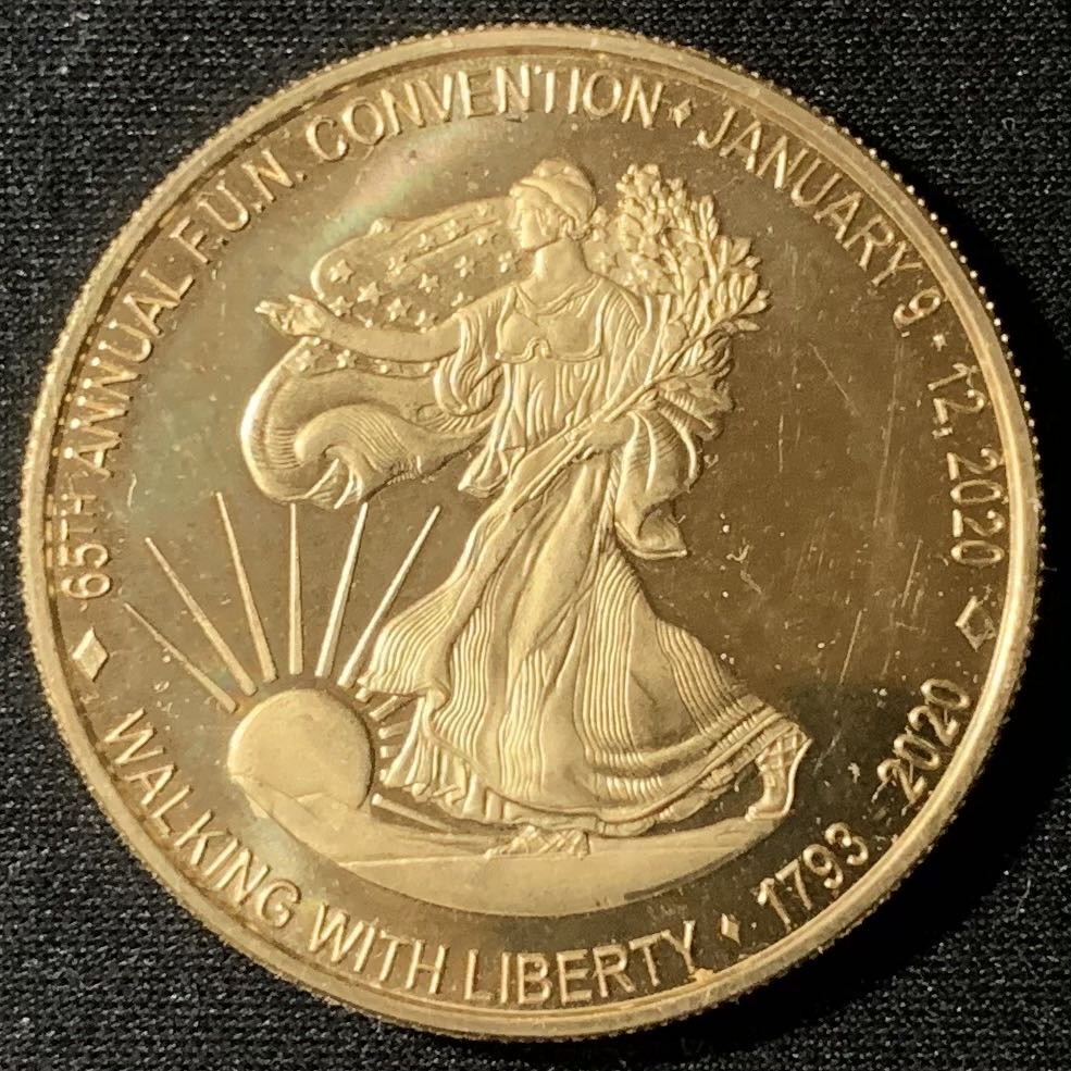 紫瑗钱币—微拍第135期  美国 2020年 第65届 FUN SHOW 奥兰多 纪念章 疫情关系 比较少