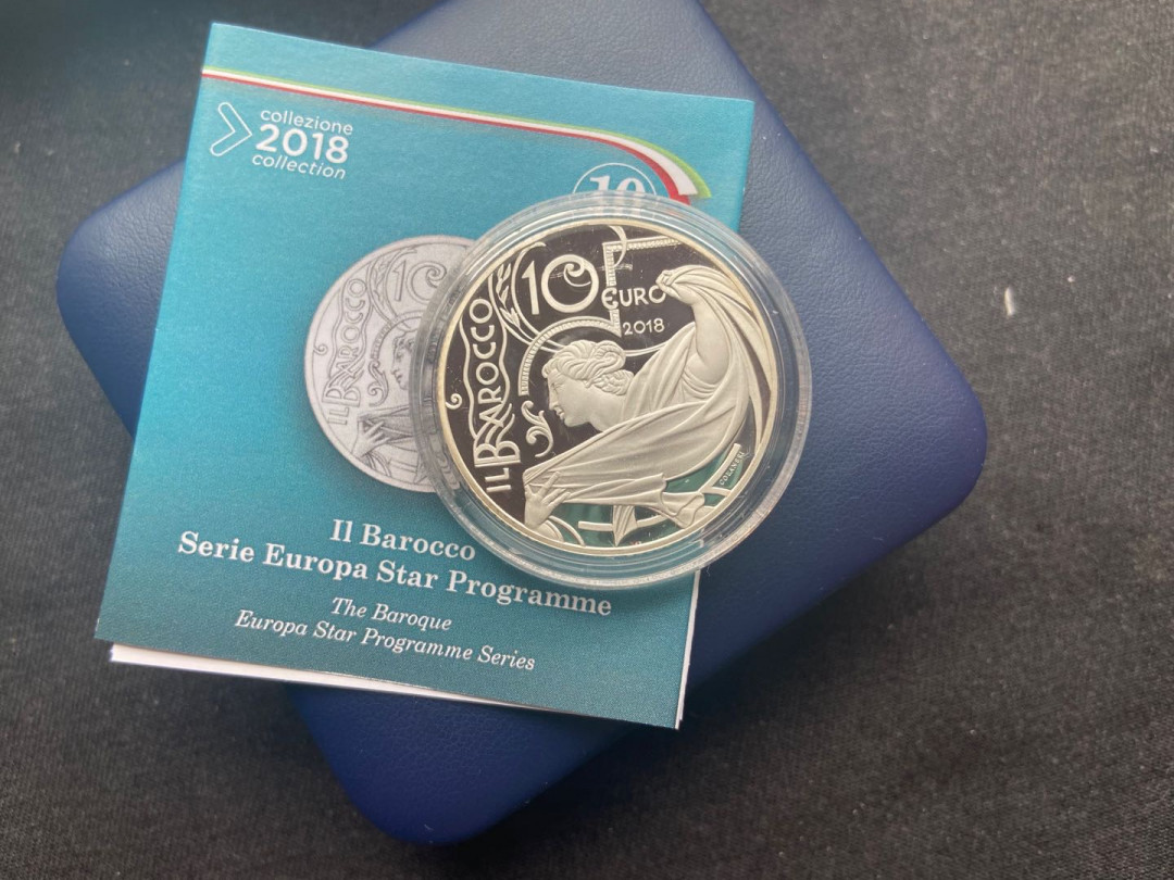 【币观天下】第142期钱币拍卖 意大利2018年巴洛克风格银币欧洲之星项目