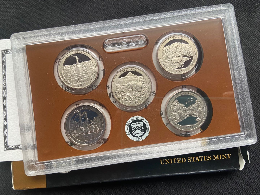 【币观天下】第143期钱币拍卖～ 【美国】2011年国家公园银币5枚