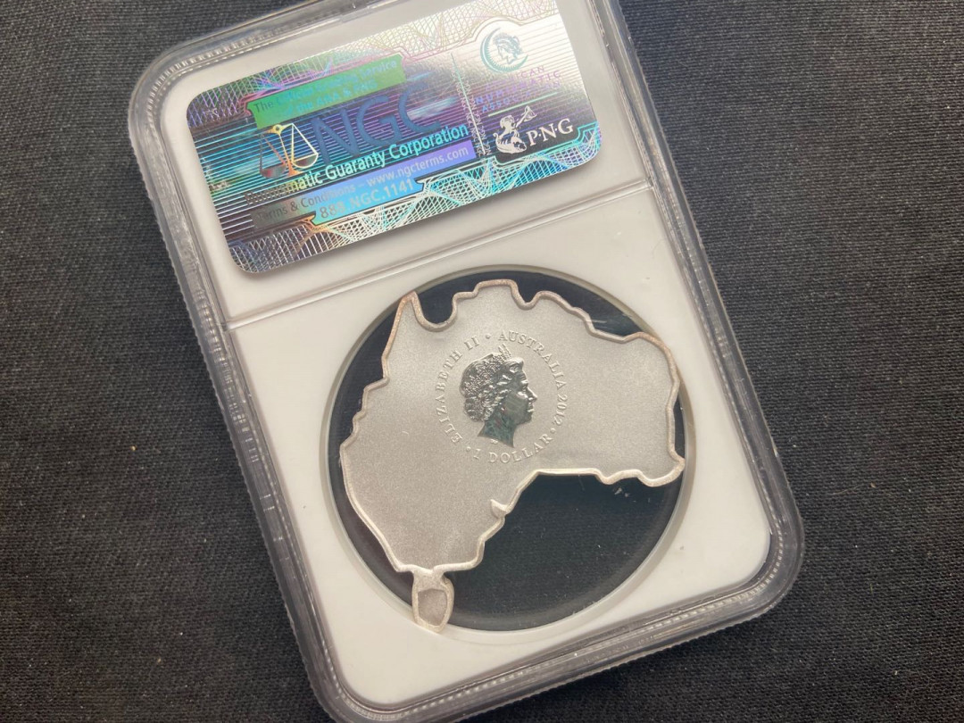 【币观天下】第143期钱币拍卖～ 【澳大利亚】翠鸟地图银币【ngc70】