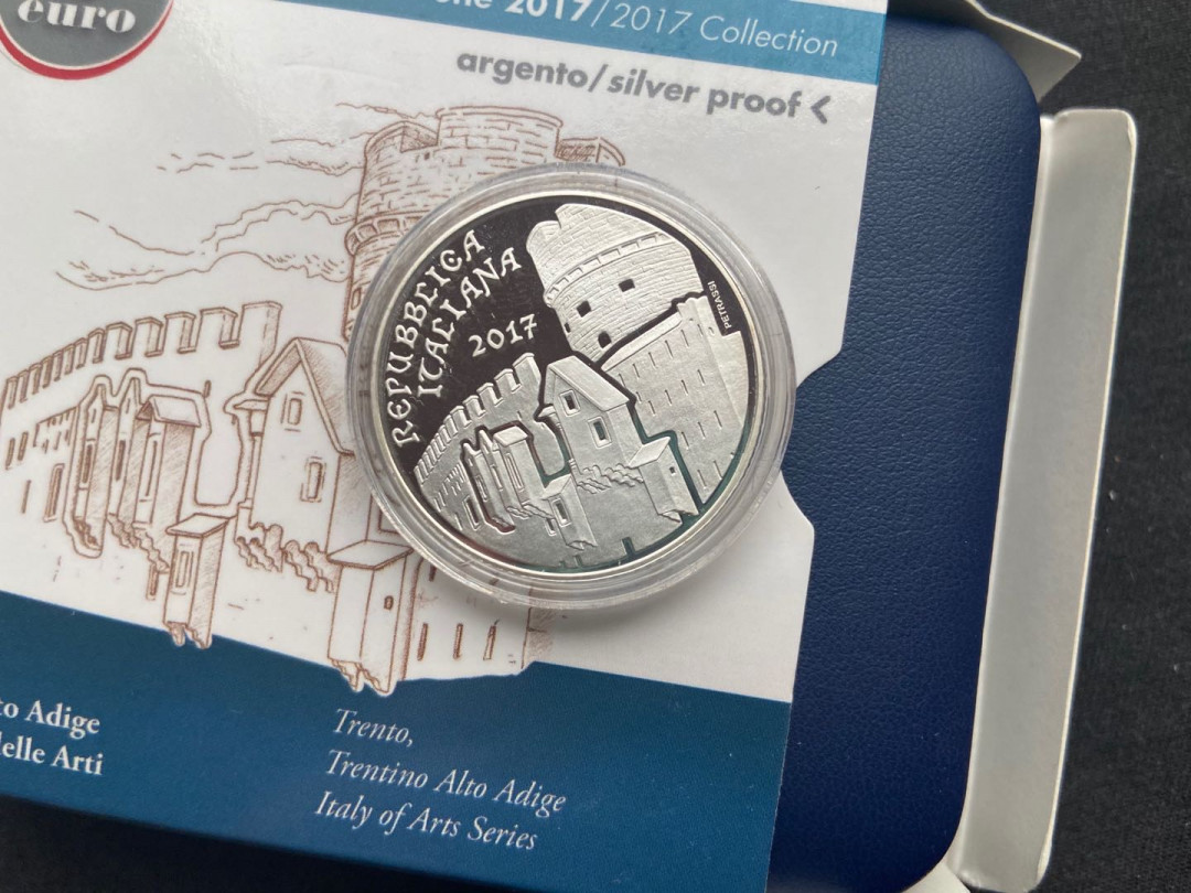 【币观天下】第143期钱币拍卖～ 意大利2017年意大利艺术主题 特伦托古城 精制银币