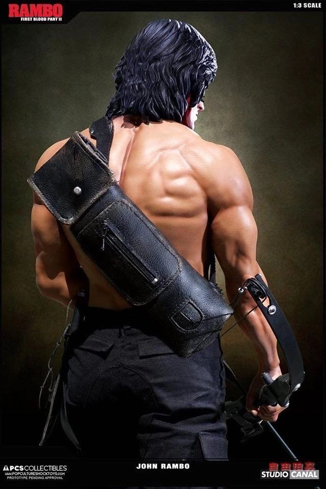 零元拍：Pop Culture Shock RAMBO001EX 1/3 第一滴血 RAMBO 兰博 雕像全新未拆。