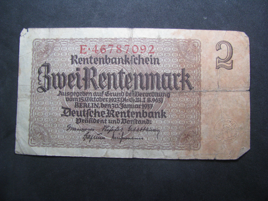 2021“王之爱好”第一期~外国纸币 德国马克：1937年，2马克，纸币