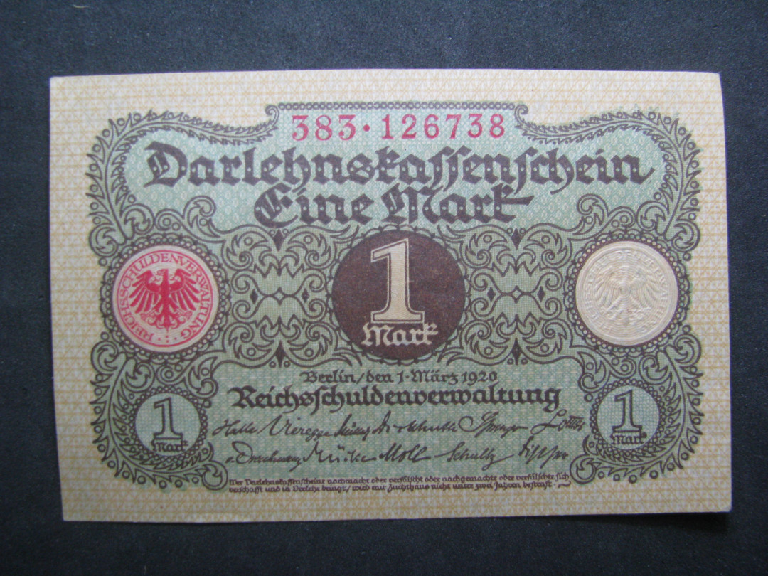 2021“王之爱好”第一期~外国纸币 德国马克：1920年，1马克，纸币