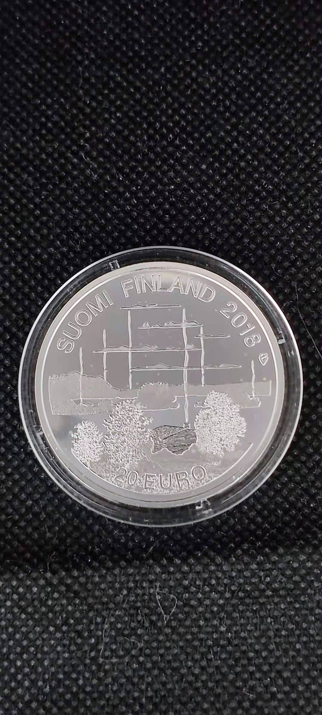 【随心拍&Getcoins】钱币拍卖第八十六期～ 芬兰2018年桑拿文化20欧精制银币 水晶编号版