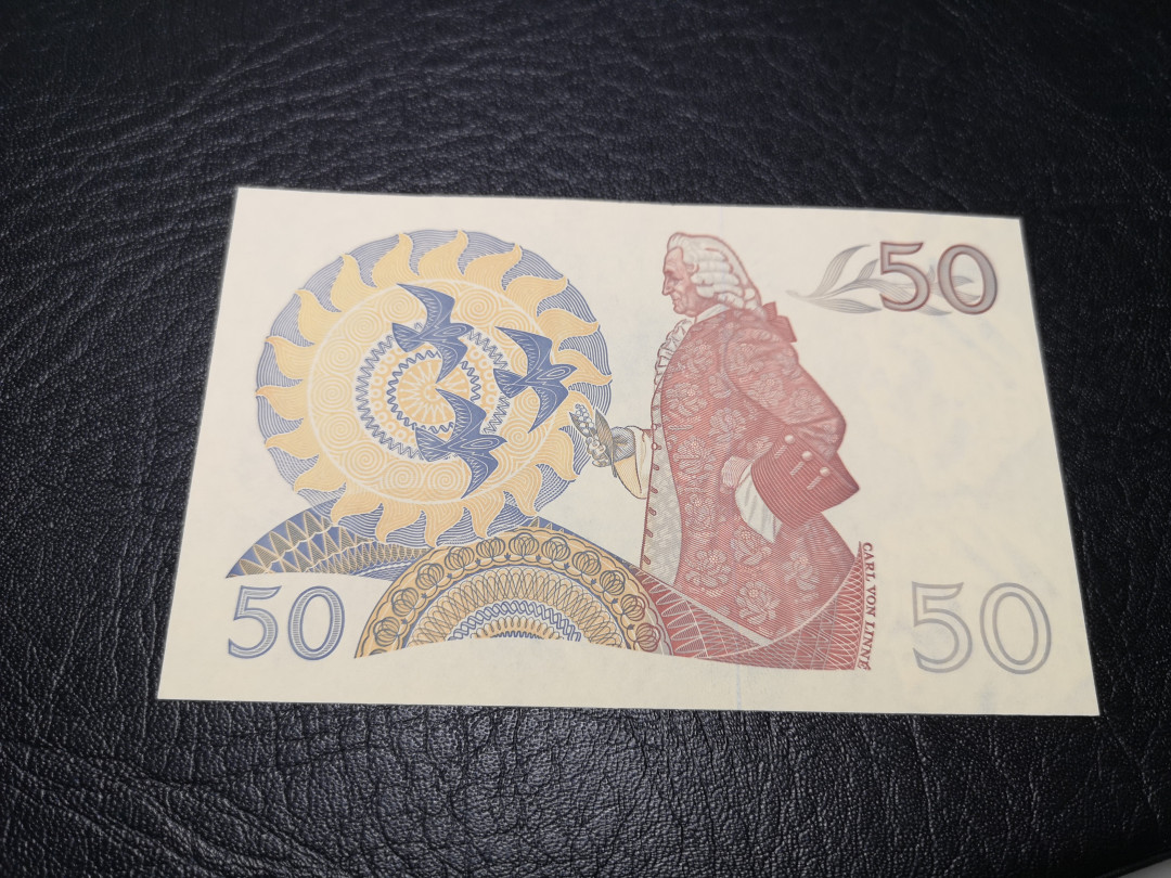 《外钞收藏家》第一百零七期拍卖 1989瑞典50克朗 全新UNC