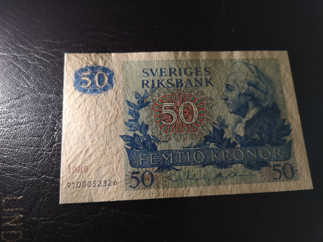 《外钞收藏家》第一百零七期拍卖 1989瑞典50克朗 全新UNC