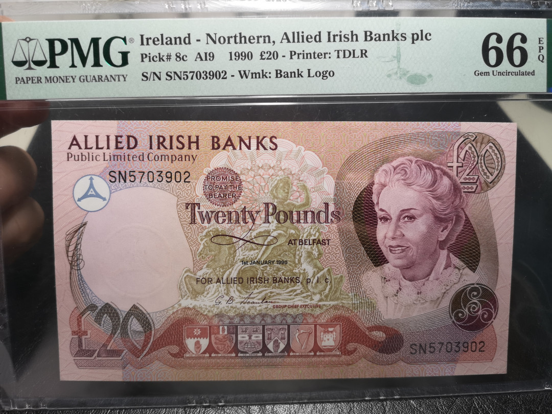 《外钞收藏家》第一百零七期拍卖 1990年北爱尔兰20镑  PMG66