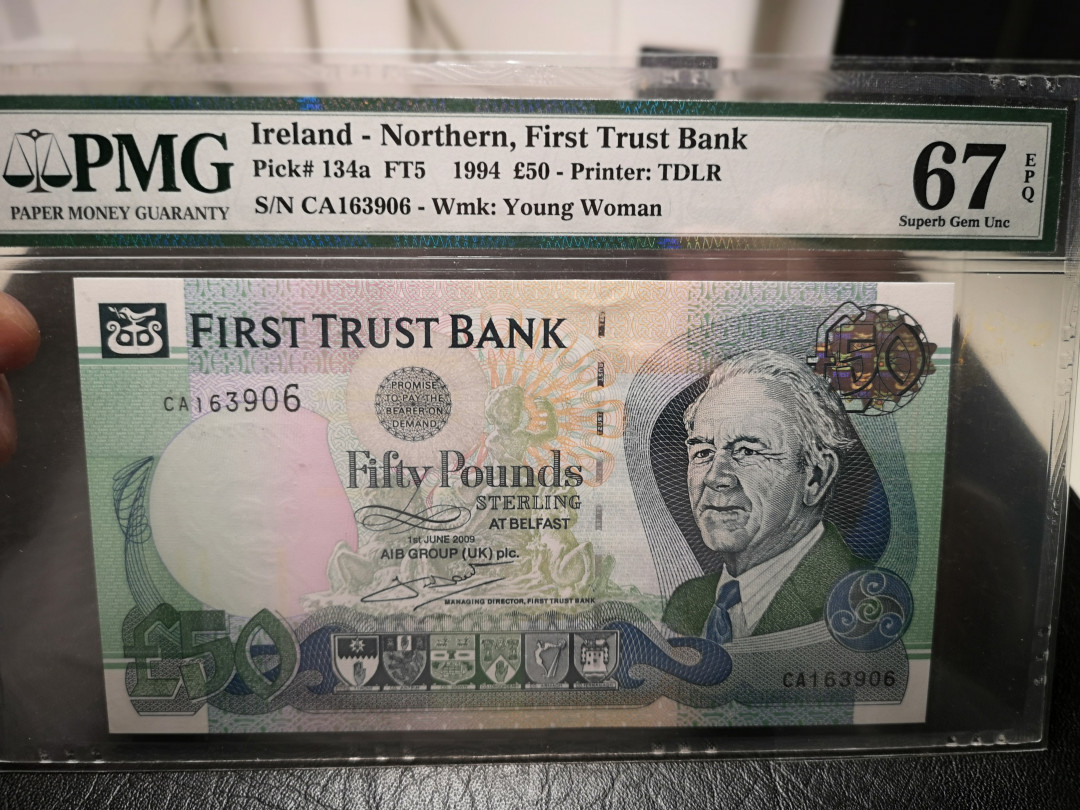 《外钞收藏家》第一百零七期拍卖 1994年北爱尔兰50镑  PMG67