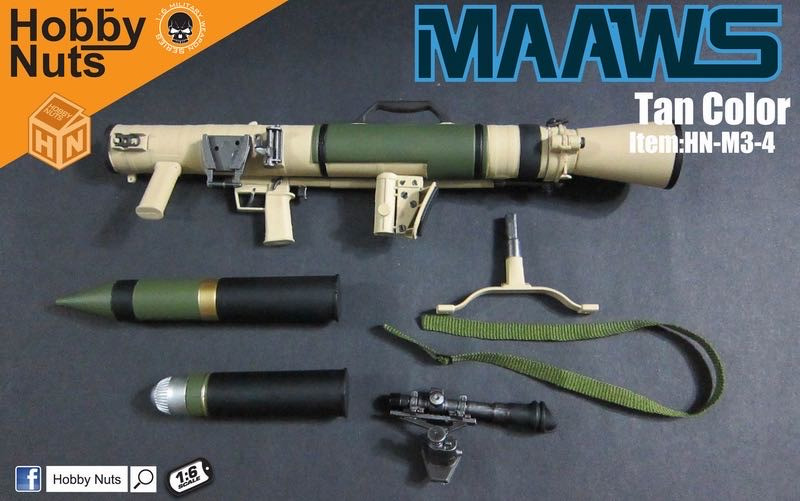 零元拍：Hobby Nuts 1/6比例 M3无后坐力炮 (MAAWS)  沙色普通版