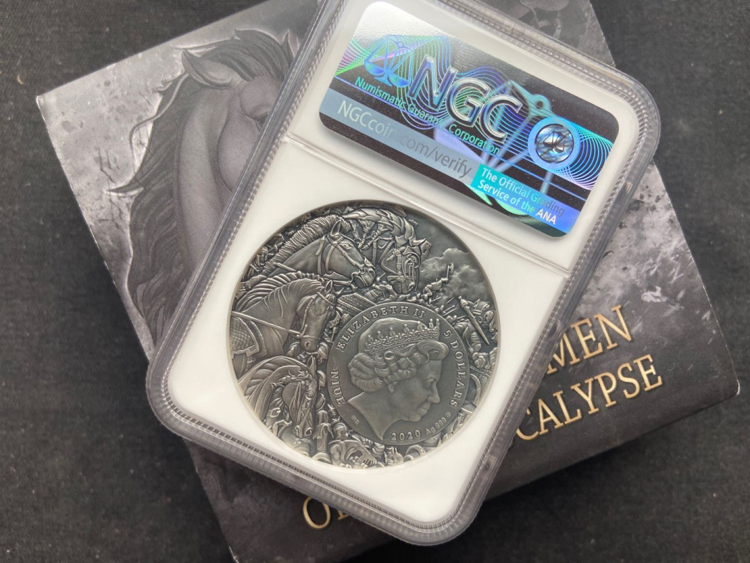 【币观天下】第144场拍卖 【纽埃】高浮雕之天启4骑士系列【3】黑马