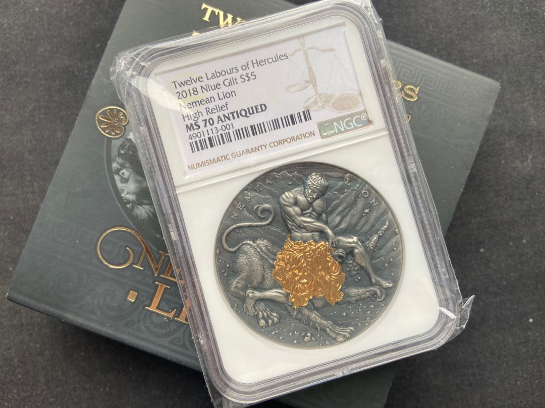 【币观天下】第144场拍卖 【纽埃】大力神12任务系列【1】狮子【ngc70】