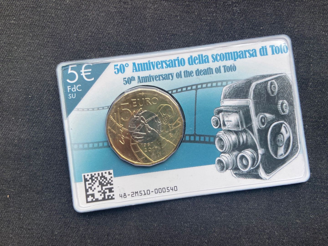 【币观天下】第144场拍卖 意大利2017年喜剧演员托托辞世50周年纪念币