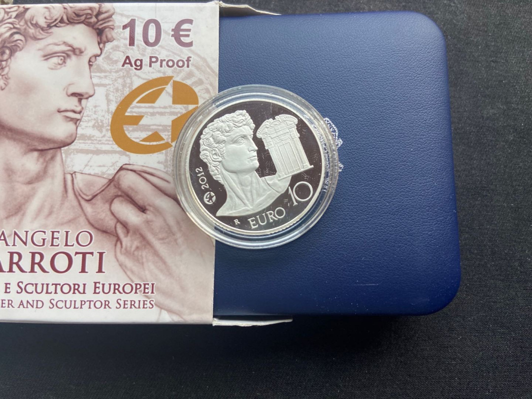 【币观天下】第144场拍卖 【意大利】2012年意大利米开朗基罗22克精制纪念币