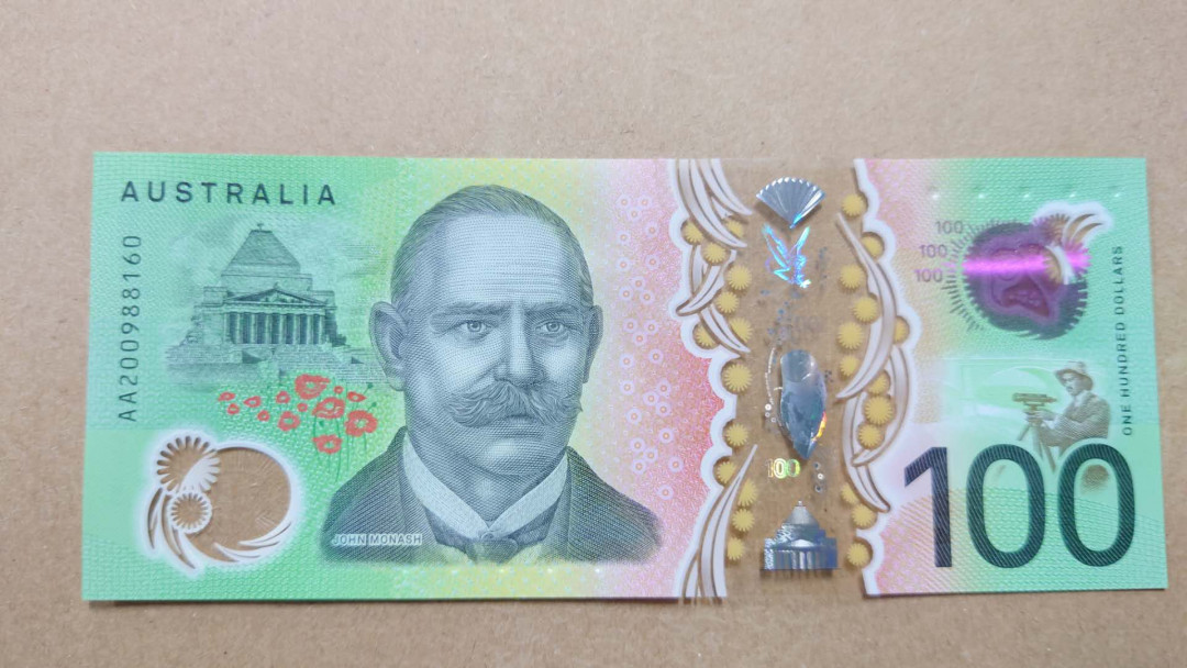 （陆续更新）【囧羊收藏】精选微拍第21期暨2021年第十二期 世界各国纸币 有新出分的荷兰25盾评级币等 【某宝已售出，请勿出价】2020年澳大利亚100元 塑料钞首发AA冠 全程无47号 全新绝品塑料窗完美无损适合评级