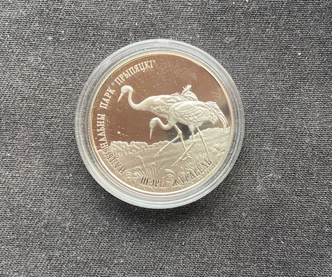 【币观天下】第144场拍卖 【白俄罗斯】 白俄罗斯 2004年 国家公园——灰鹤，1卢布铜镍纪念币，状态proof-like