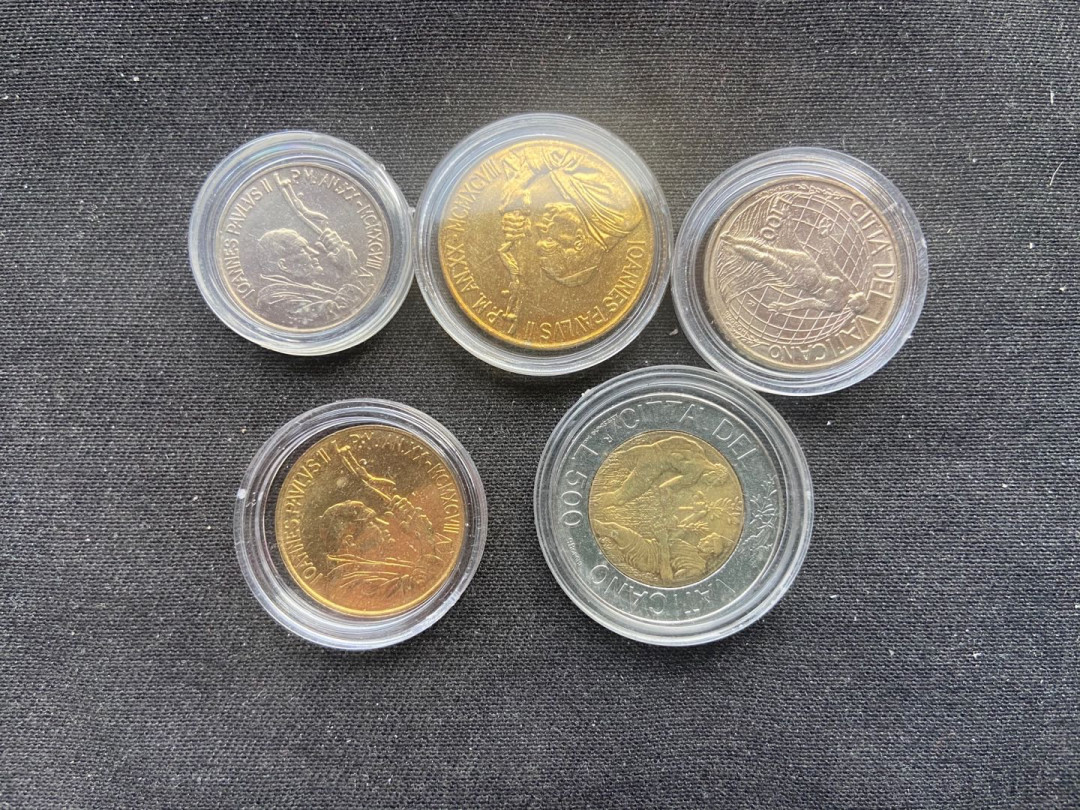 【币观天下】第144场拍卖 【梵蒂冈】纪念币5枚