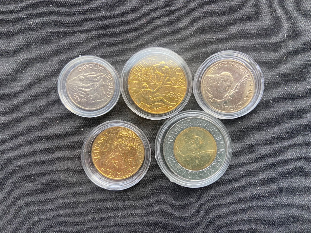 【币观天下】第144场拍卖 【梵蒂冈】纪念币5枚