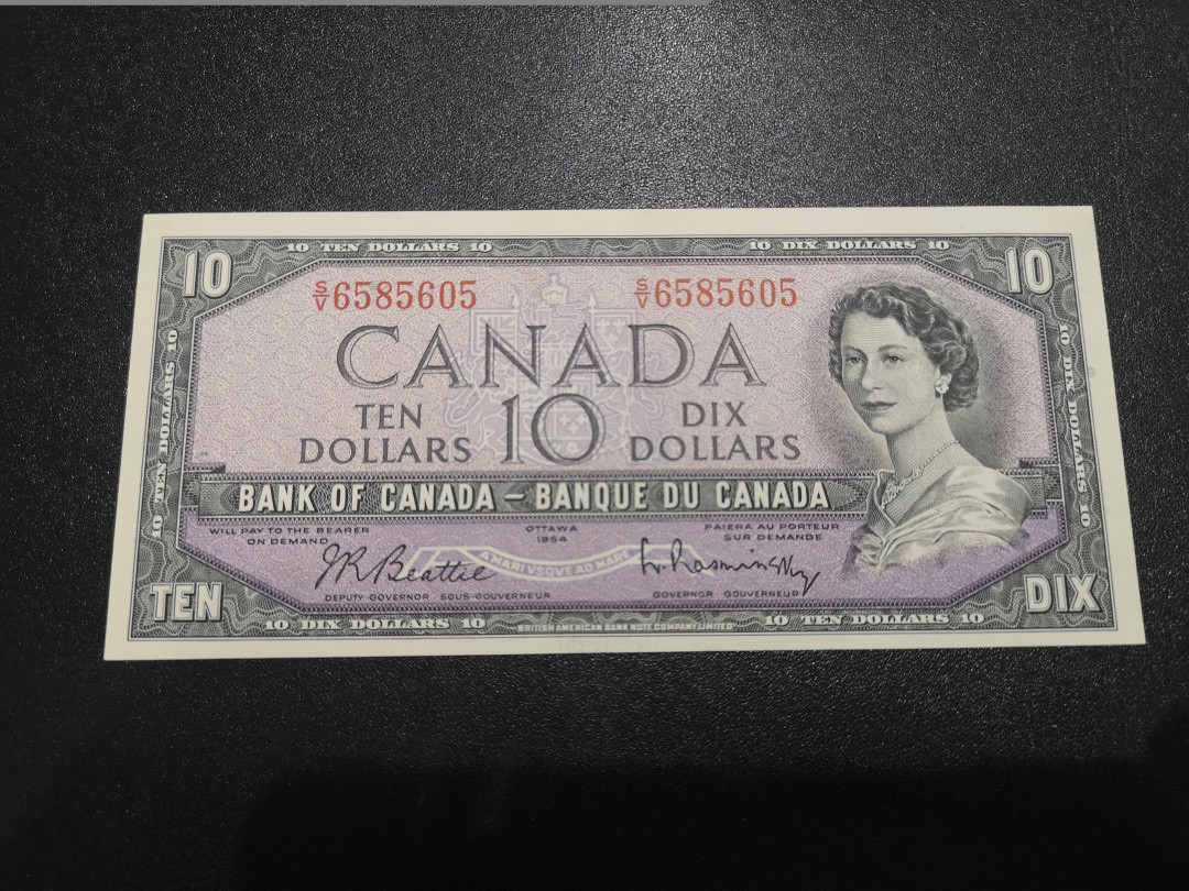 《外钞收藏家》第一百零七期拍卖 加拿大1954年风景版 10加元 全新unc