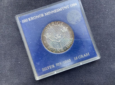 【随心拍&Getcoins】钱币拍卖第八十七期～  【瑞典】1984年瑞典100克朗纪念银币斯德哥尔摩会议