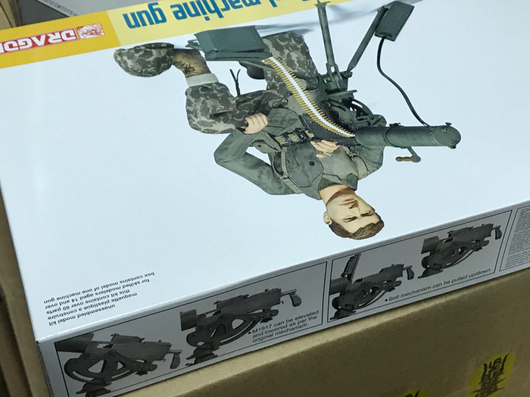 零元拍：威龙 1/6 M1917水冷机枪模型，需要自己拼插上色
