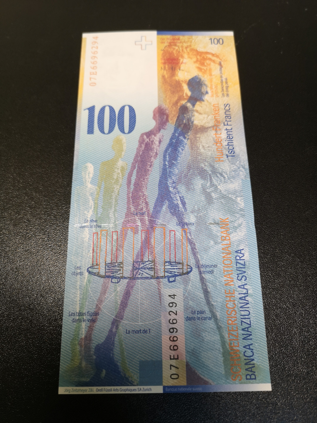 《外钞收藏家》第一百零八期拍卖 2007年瑞士人人像版100法郎 全新UNC