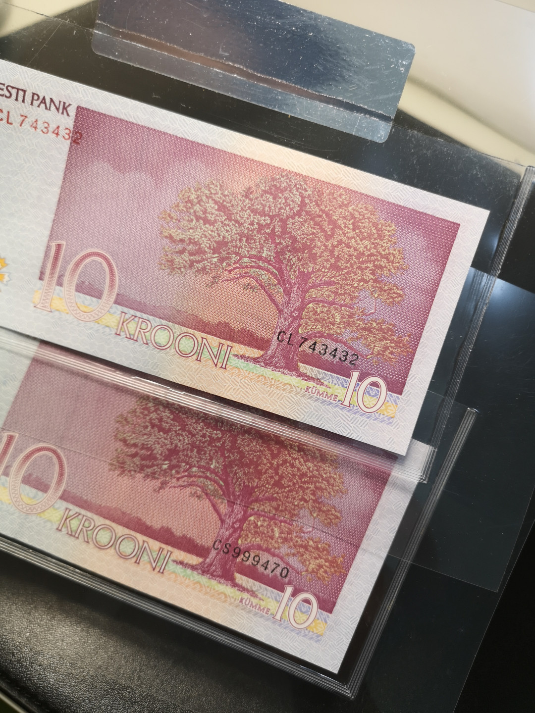 《外钞收藏家》第一百零八期拍卖 爱沙尼亚10克朗 五张 五个年份  其中两个还是百位号  银行原封