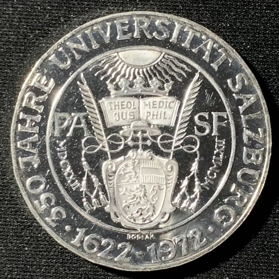 紫瑗钱币—微拍第136期  奥地利 1972年 萨尔兹堡大学350周年 50先令 20克 0.9银 精制