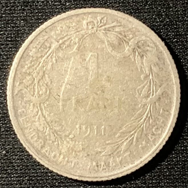 紫瑗钱币—微拍第136期  比利时 1911年 阿尔贝托国王 1法郎 5克 0.835银