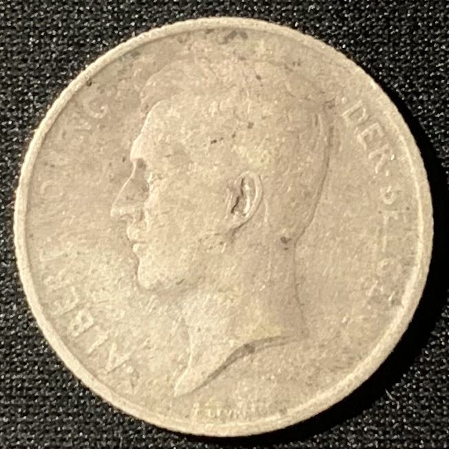 紫瑗钱币—微拍第136期  比利时 1911年 阿尔贝托国王 1法郎 5克 0.835银