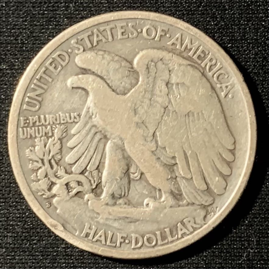 紫瑗钱币—微拍第136期  美国 1917年 行走女神 50美分 半美元 12.5克 0.9银 