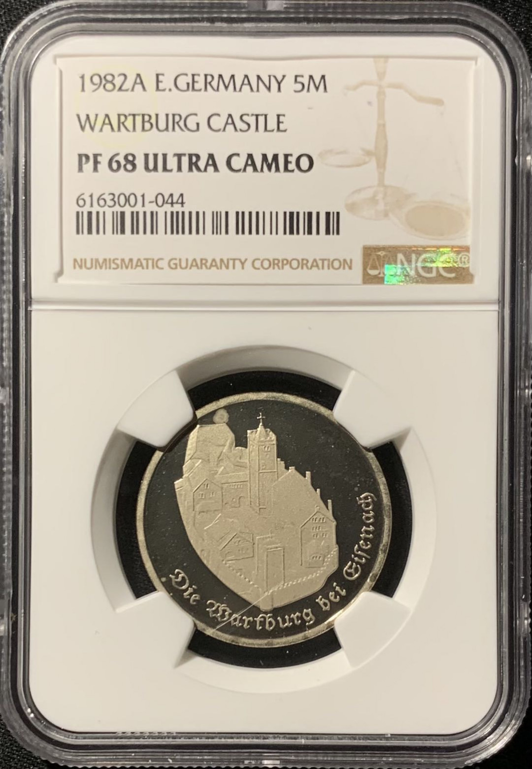 紫瑗钱币—微拍第136期  德国 东德 1982年 瓦尔特堡城堡 5马克 NGC PR68 UC 精制