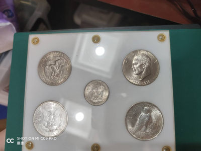 燕姐换藏第四十场 美国币两银三镍共五枚